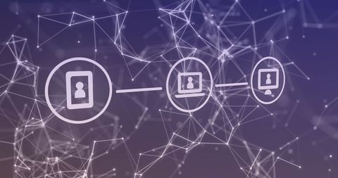 Digital Connectivity Network with Holographic Icons - Download Free Stock Images Pikwizard.com