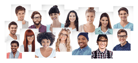 Transparent Smiling People Collage with Diverse Ethnicities - Download Free Stock Videos Pikwizard.com