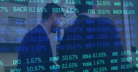 Financial Data Overlay Depicts Businessman's Interaction With Markets - Download Free Stock Images Pikwizard.com