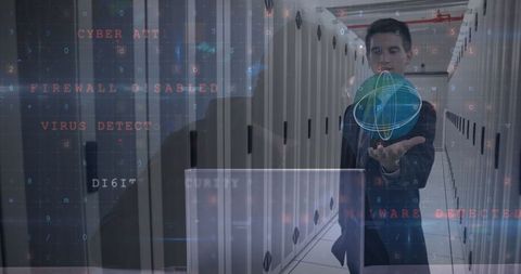 Businessman Exploring Virtual Reality in Cyber Security Enviroment - Download Free Stock Images Pikwizard.com