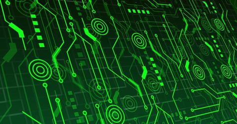 Futuristic Green Circuit Board Pattern in Neon Design - Download Free Stock Images Pikwizard.com