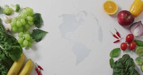 Global Food Sustainability Concept with Fresh Produce