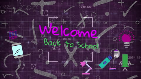 Back to School Chalkboard Animation with Equations