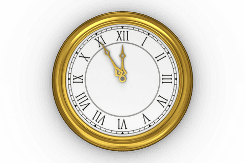 transparent gold clock showing midnight count down - Download Free Stock Videos Pikwizard.com