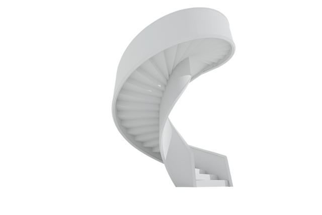 White Spiral Staircase Transparent Background Minimalist Design PNG Illustration - Download Free Stock Videos Pikwizard.com