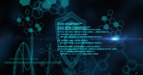 Cybersecurity Digital Padlock with Data and Chemical Structures - Download Free Stock Images Pikwizard.com