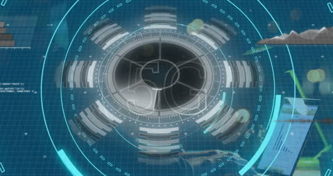 Futuristic 5G Network Interface with Laptop User