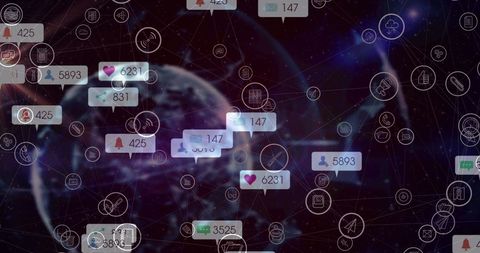 Global Social Media Network and Data Interaction - Download Free Stock Images Pikwizard.com