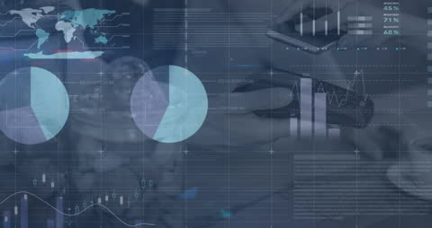 Futuristic Data Analytics Interface with Global Elements