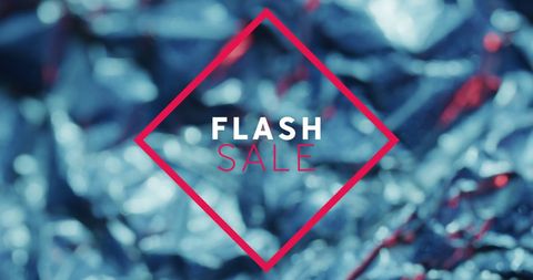 Flash sale announcement on vibrant crumpled paper background
