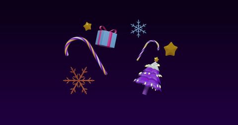 Festive Decorations with Christmas Tree, Gifts, Candy Canes - Download Free Stock Images Pikwizard.com