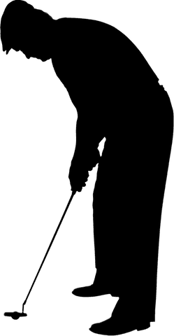 Transparent Silhouette of Golfer Swinging with Club