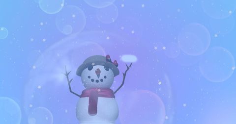 Snowman in Snow Globe with Soft Blue Background - Download Free Stock Images Pikwizard.com