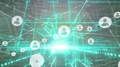 Digital Networking with Data Connections in Futuristic Interface