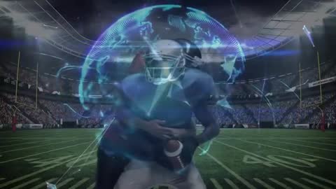 Futuristic Football Scene: Player Tracking and Tackling Techniques