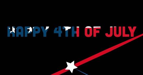 Happy 4th of July Festive Graphic with USA Flag Theme