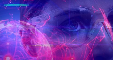 Futuristic Vision Woman Wearing Virtual Augmented Glasses - Download Free Stock Images Pikwizard.com