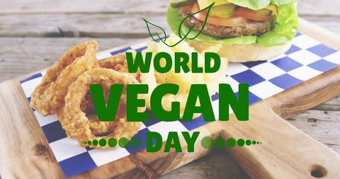 World vegan day celebration with fresh plant-based burger