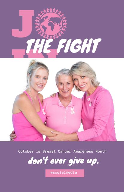 Women in Pink Promoting Breast Cancer Awareness and Hope - Download Free Stock Templates Pikwizard.com