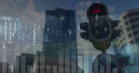 Urban Economic Growth with Traffic and Financial Symbology - Download Free Stock Images Pikwizard.com