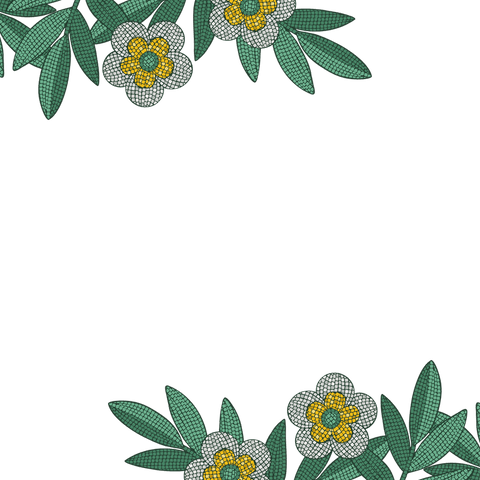 colorful mosaic floral border design on transparent blue background - Download Free Stock Videos Pikwizard.com