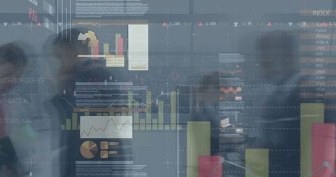 Abstract Financial Data Concept with Businesspeople in Motion - Download Free Stock Images Pikwizard.com