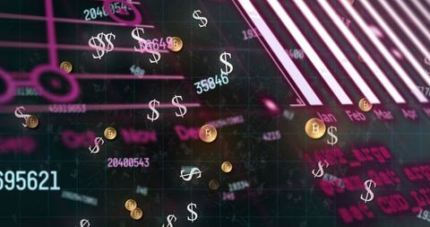 Abstract Digital DeFi and Cryptocurrency Interface Background