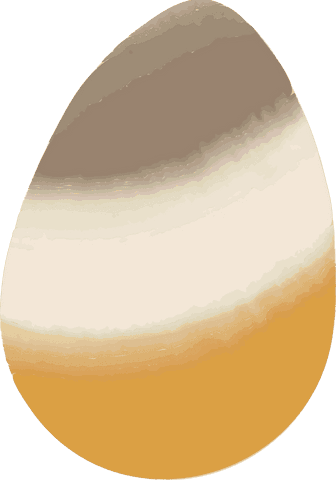 Stylized egg with gradient bands on transparent background