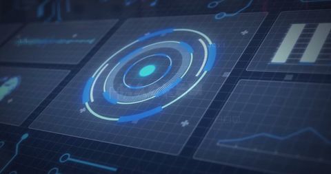 Futuristic Digital Interface with Data Scanning Diagrams - Download Free Stock Images Pikwizard.com