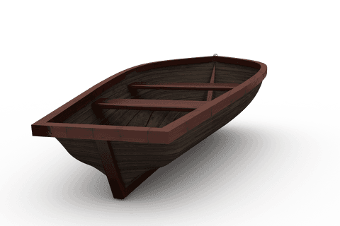 realistic wooden rowboat illustration on transparent background - Download Free Stock Videos Pikwizard.com