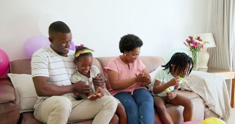 Happy Family Bonding at Home with Children and Joyful Togetherness