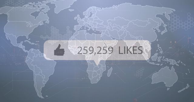 Global Networking with Digital Like Counter Overlay - Download Free Stock Images Pikwizard.com