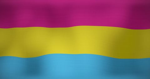 Pansexual pride flag waving in the wind celebration