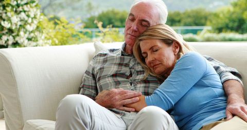 Senior Couple Relaxing Together in Peaceful Outdoor Setting - Download Free Stock Images Pikwizard.com