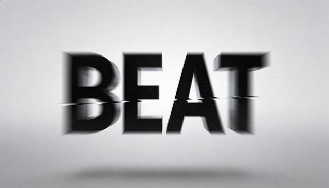Beat 3d typography floating with split slice and motion blur for energetic design