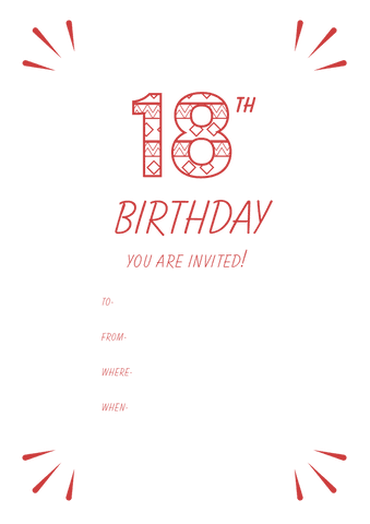 red eighteenth birthday invitation on transparent background - Download Free Stock Videos Pikwizard.com