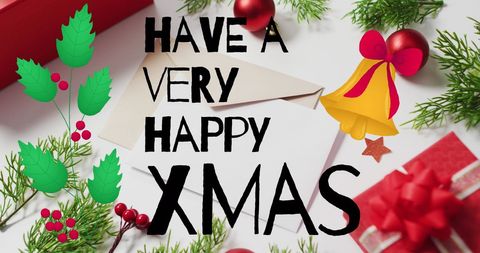 Have a Very Happy Christmas Greeting on Festive Background