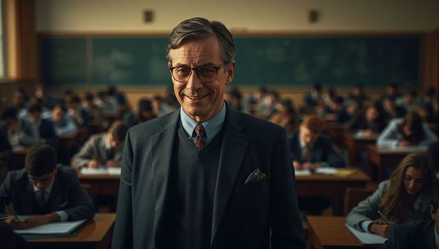 Instructor Overseeing Exam in Class with Focused Students