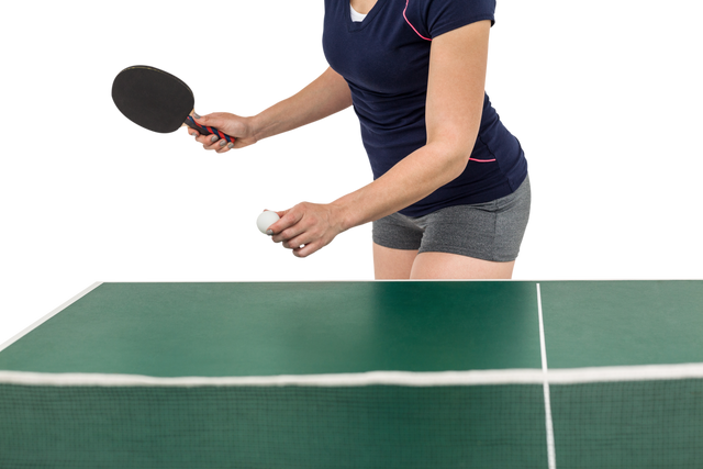 Transparent Image of Woman Playing Table Tennis Wearing Sportswear - Download Free Stock Videos Pikwizard.com