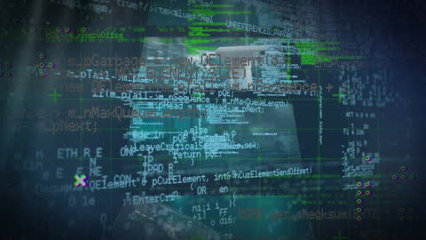 Futuristic Data Processing Animation with Moving Codes