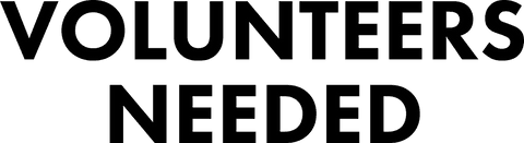 Volunteers needed text on transparent background for projects