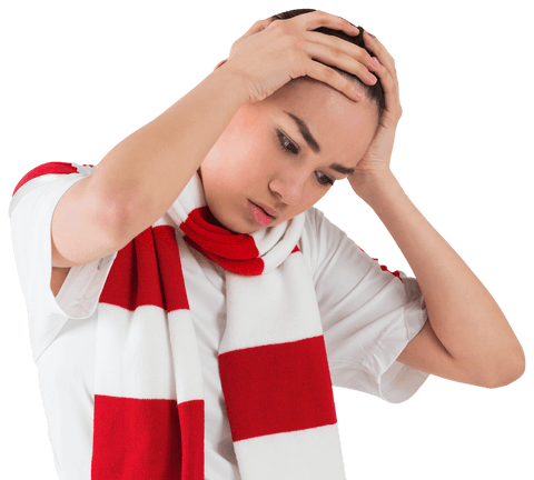 Transparent Sad Soccer Fan Wearing Team Scarf - Download Free Stock Videos Pikwizard.com