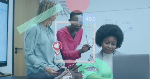 Diverse Business Team with Digital Social Media Interaction