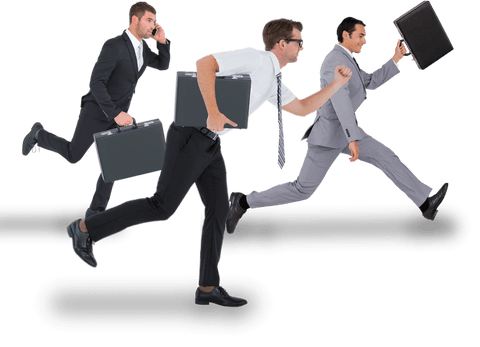 running businessmen with briefcases on transparent background - Download Free Stock Videos Pikwizard.com