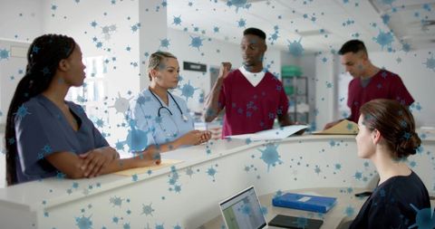 Healthcare Professionals Collaborating in Hospital Environment