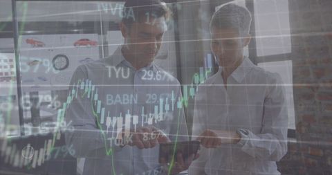 business colleagues analyzing digital financial data trends - Download Free Stock Images Pikwizard.com