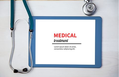 digital healthcare concept with tablet and stethoscope - Download Free Stock Templates Pikwizard.com