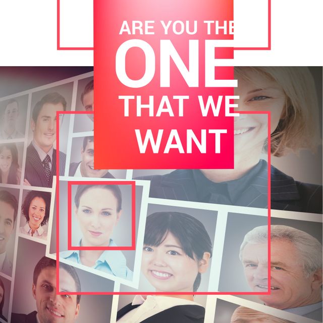 Diverse Recruitment Campaign Highlighting Central Candidate - Download Free Stock Templates Pikwizard.com