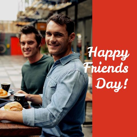 celebrating friends day with smiles and coffee - Download Free Stock Templates Pikwizard.com