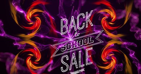 Vibrant Back to School Sale with Purple and Yellow Swirls - Download Free Stock Images Pikwizard.com